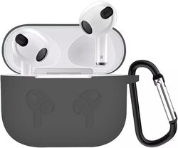 MARGOUN for Airpods 3 Case Cover Silicone with Clip, Airpods 3 Case 2021 3rd Generation (grey)